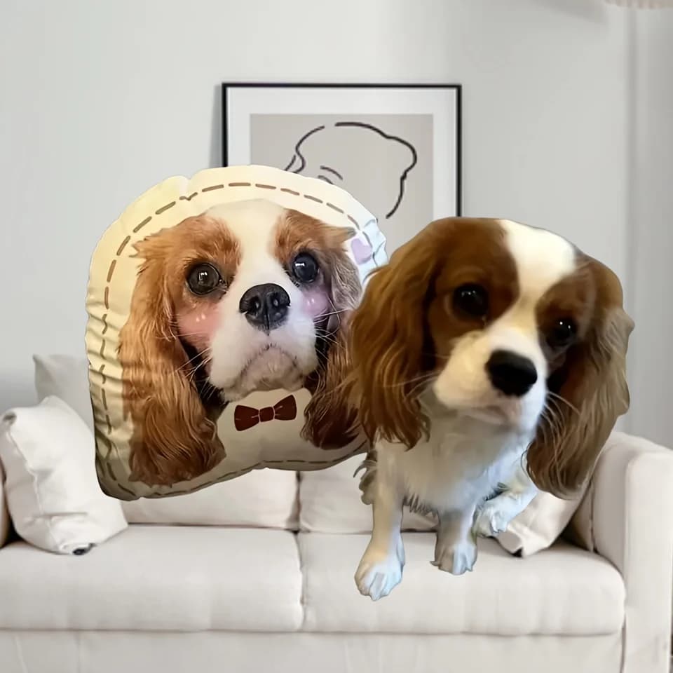 Cuscino personalizzato con immagine di cane o gatto, ideale per Natale, Ringraziamento, commemorazione di animali domestici, vari cuscini in peluche a forma di animali, morbidi e confortevoli.