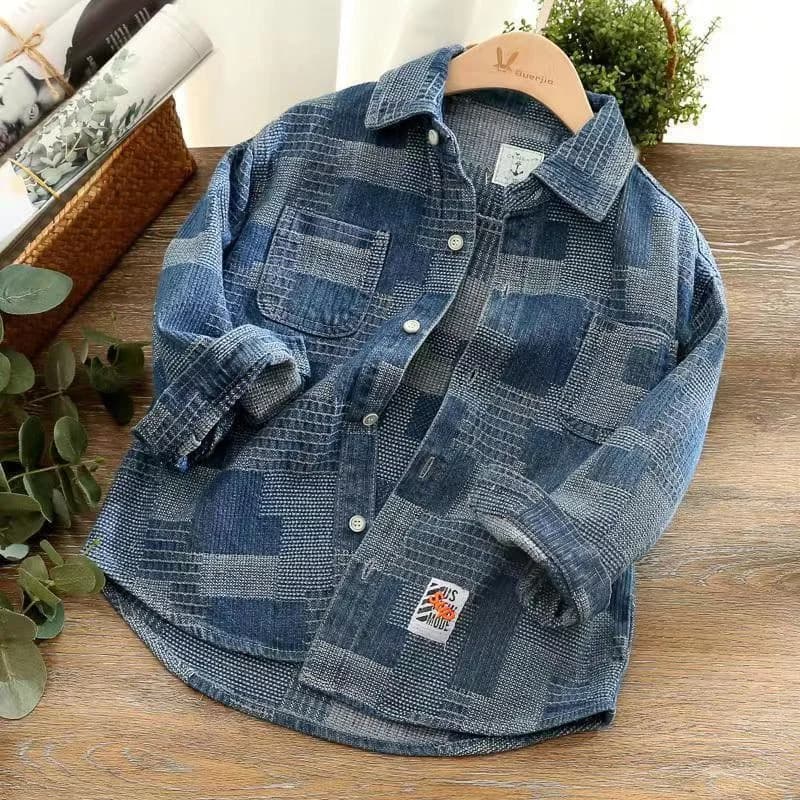 Ragazzi Giacche scozzesi Autunno Cappotto di jeans sottile Nuovi bambini grandi Primavera Casual Capispalla di jeans Tendenza moda Abbigliamento per bambini 4-14 anni