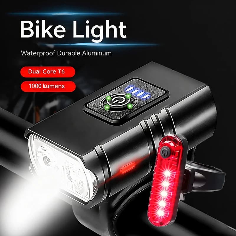 Bike Light Front Rear LED USB Rechargeable MTB Road Bicycle Lamp Mountain Bike Headlight Cycling Back Light Metal Highlig