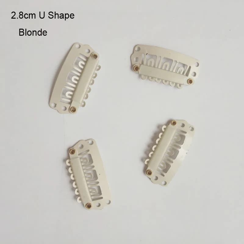 1000 pezzi 2.8 clip a scatto per estensione dei capelli biondi/neri/marroni a forma di U