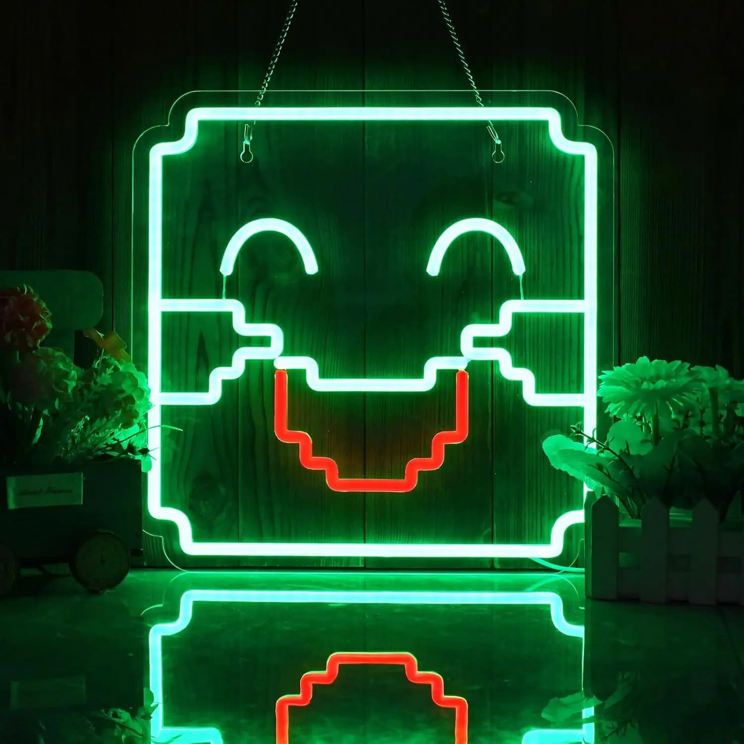 Insegna al Neon con Faccina Sorridente per Decorazione Stanza, Luci LED USB per Bar, Sala Giochi, Giardino, Camera da Letto, Regalo Personalizzato