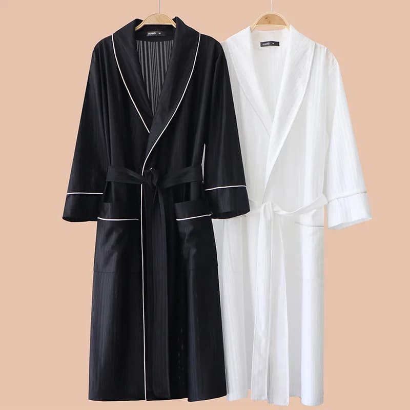 Silk Satin Dress Striped Printed Nightwear Kimono Dress loose Homewear Loungewear spring summer nightwear nightdress