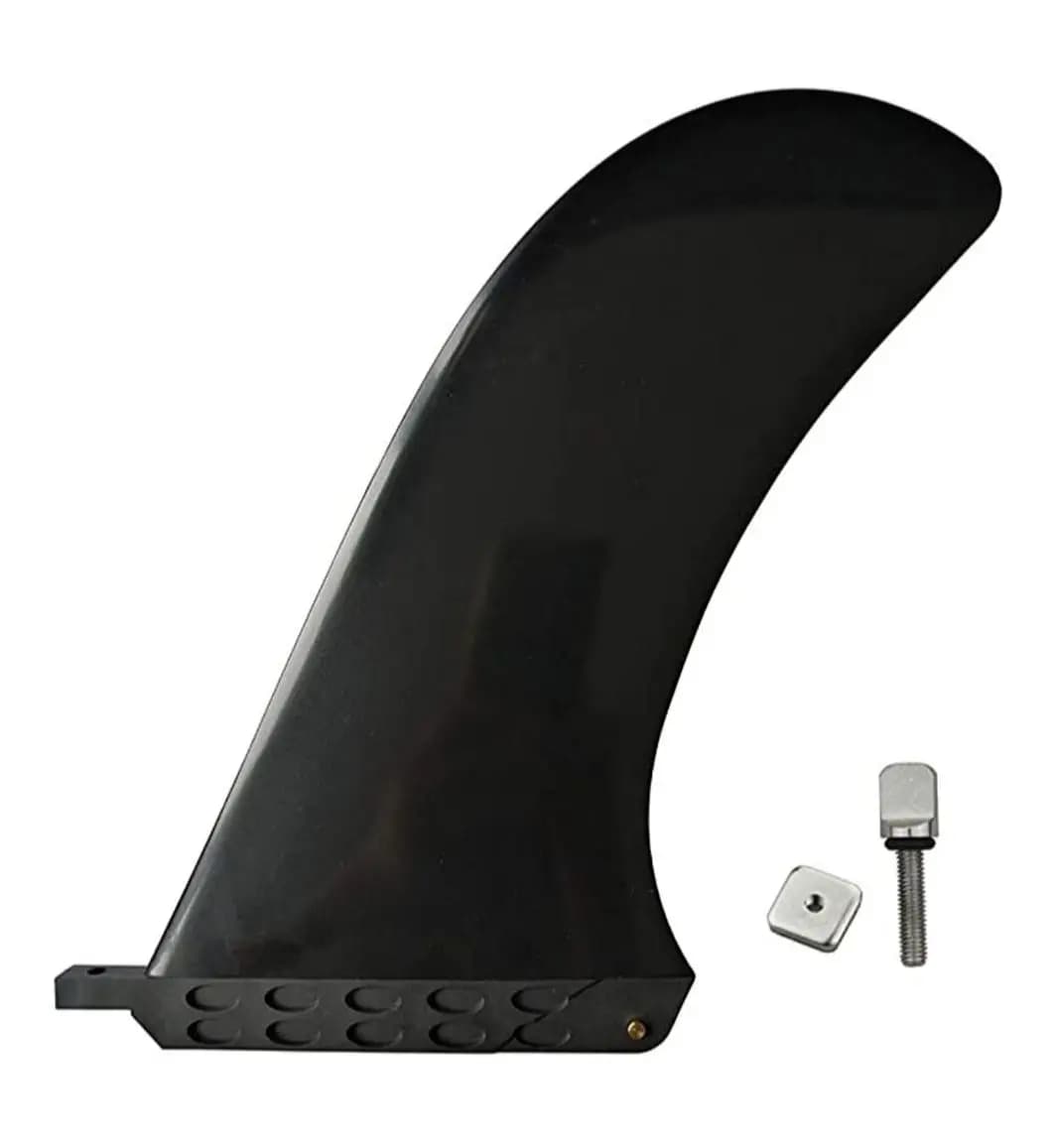 Pinne da surf da 9.5 pollici/pinne sup/pinne da paddle/pinne da centro Longboard pinne singole pinne da Surf in plastica di Nylon colore nero/bianco