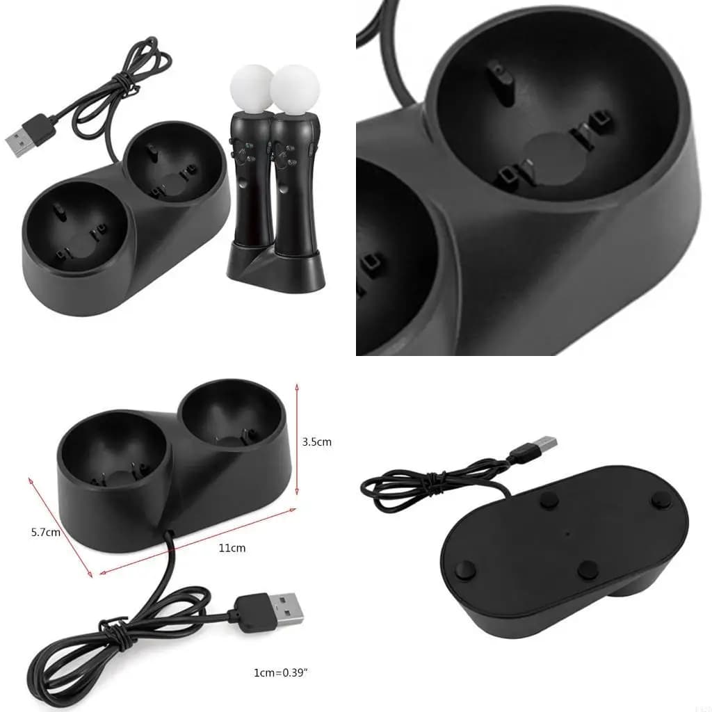 F42D Dual Dock For VR Move Controller Charging Stationfor Motion Controller Black Dock Station