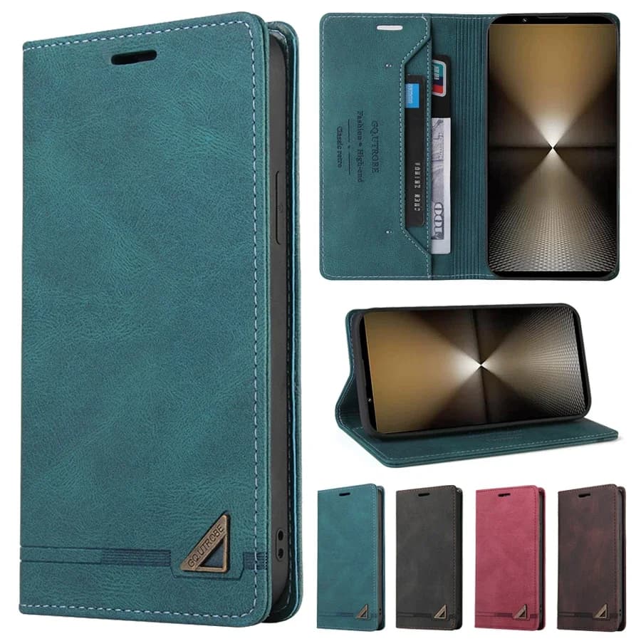 Custodia in pelle con chiusura RFID con slot per portafoglio per Sony Xperia 1/10 VII 1/10 VI 1/5/10 V 1/5/10 IV 1/5/10 III 1/10 II XZ3 ACE III