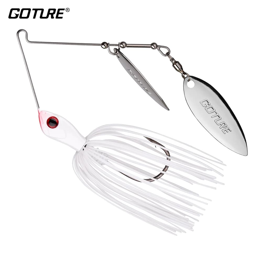 Goture 10g/14g Spinnerbait Esche Artificiali da Pesca 1pz Jig in Metallo Spinner Spoon Bait per Bass e Carpa