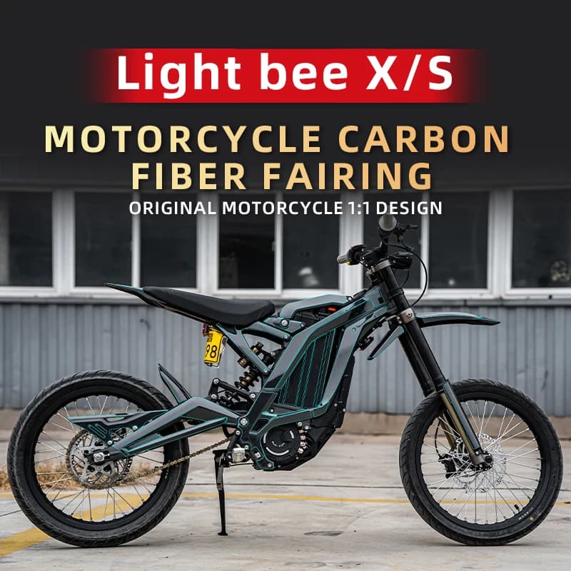 Per Surron Light Bee XS Kit di adesivi per carenatura in fibra di carbonio per moto di accessori per bici Adesivi per decalcomanie di protezione decorativa