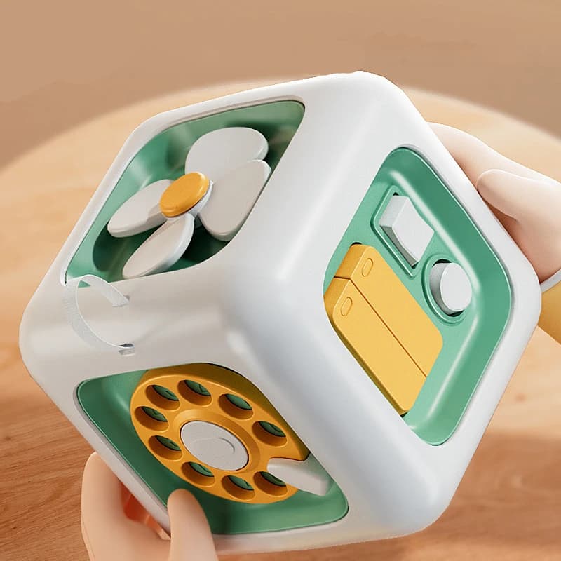 Scheda sensoriale occupata Abilità pratiche per bambini Cassetto Cubo Agitarsi Giocattoli educativi per ragazza Ragazzo 6 in 1 Giocattoli educativi Montessori