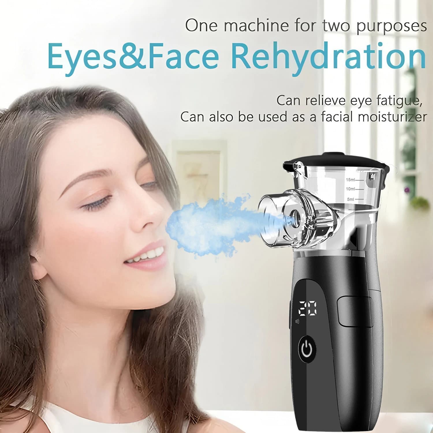Mini spray idratante portatile di bellezza - Dispositivo idratante per la pelle con vaporizzatore facciale nano freddo