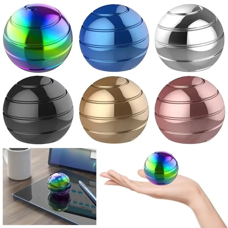 Giocattolo Dinamico Girevole da Scrivania, Palla Antistress da Scrivania, Gadget Antiansia, Giocattolo Sensoriale Fidget per Adulti e Uomini