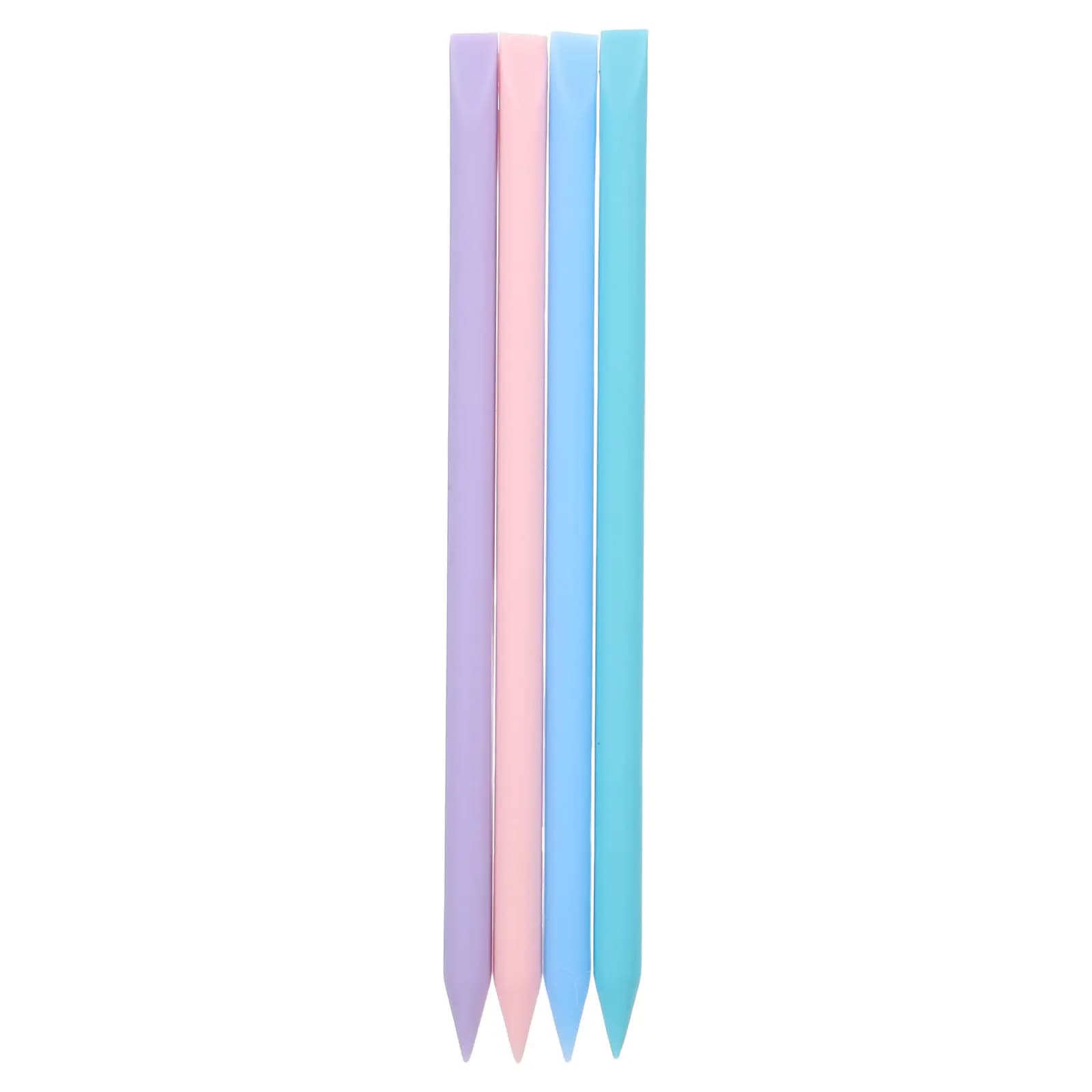 Set 4 Pezzi Strumenti per Nail Art in Silicone, Penna a Doppia Punta per Gel Pastello, Spingicuticole, Applicatore per Strass, Applicatore Cromato per Scultura 3D