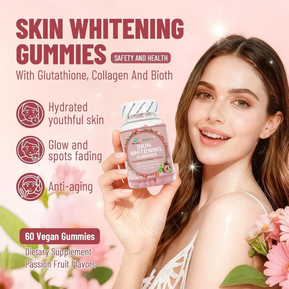 Gommose Caramels Skin whitening, with Glutation, Collagen and Biotin, for a Hydrated Skin and Young, Luminous and Anti-Macchie, Anti-Aging, 60 Pieces