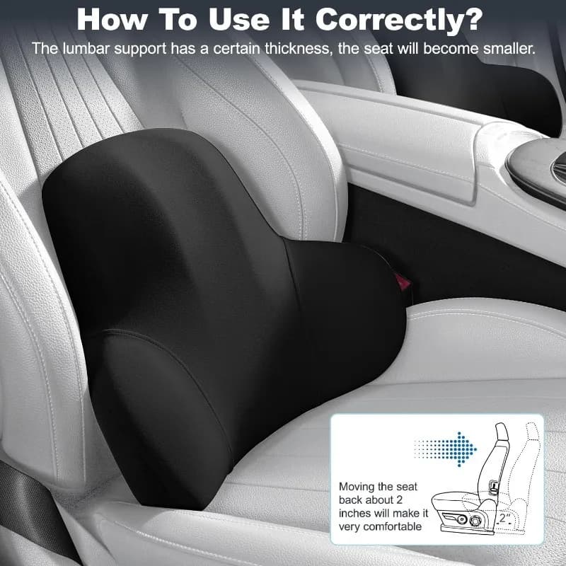 Car lumbar support headrest car neck pillow backrest cushion lumbar support set memory foam car lumbar support