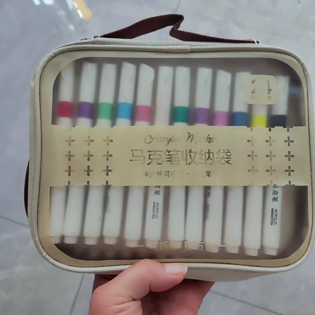 Portable Art Pen Organizer Lightweight Large Capacity Pen Holder Pu Canvas Pencil Pouch Water Resistant For Professional Artists