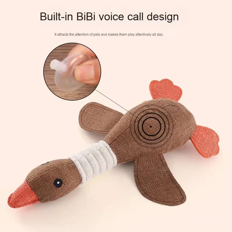 Giocattolo per cani in peluche ecologico con cigolante per masticare e dentizione - Forniture interattive per animali domestici Giocattoli per cani e gatti