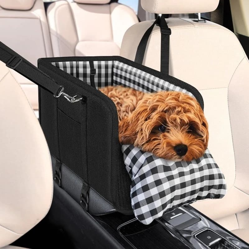 Seggiolino auto per cani con supporto per cintura di sicurezza e design antiscivolo: sedile portatile che aumenta l'altezza, adatto per cani di piccola taglia