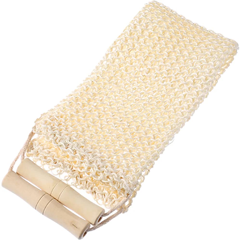 Asciugamano da bagno portatile in sisal naturale a doppia faccia Scrubber esfoliante per la schiena Panno per il lavaggio del corpo Accessorio per il bagno Spugna per doccia