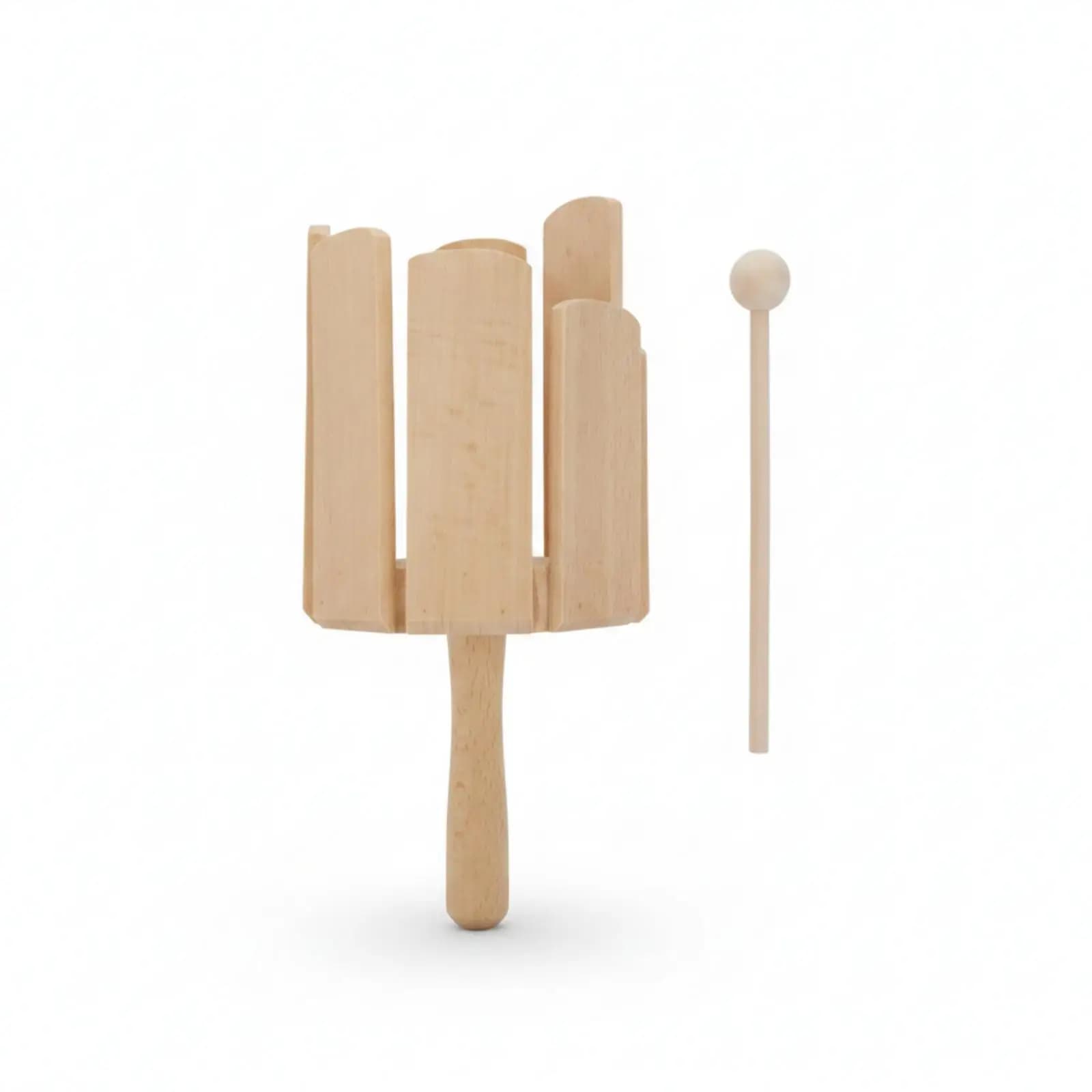 Wood Block Segmented Body Slotted Wooden Percussion Instrument Includes Beech