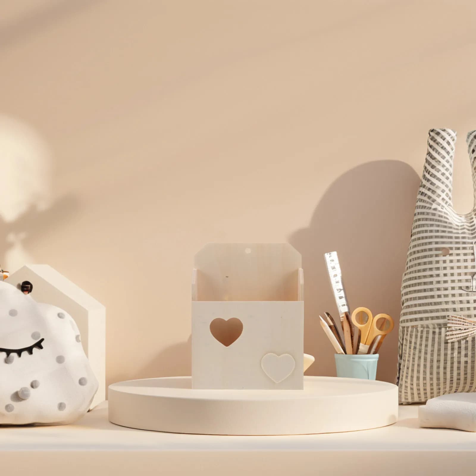 2 Pezzi Scatola a Forma di Cuore in Legno Non Finito, Cornice Portafoto Cartoon, Contenitore Fai-da-te per Artigianato, Cassetta Postale, Decorazione Regalo per Aula