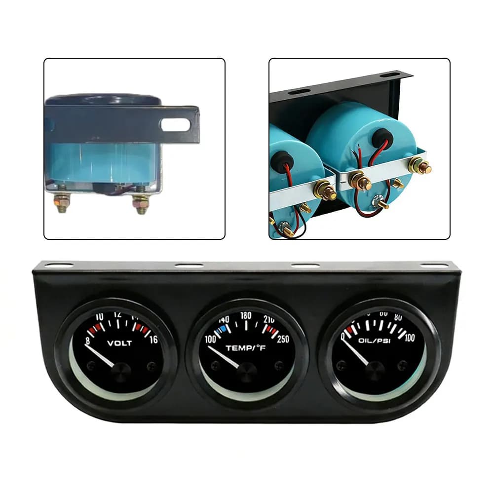 Kit manometro essenziale 2 in 1 Monitor dati veicolo Manometro olio 0-100 PSI Manometro temperatura acqua 100-250 ℉