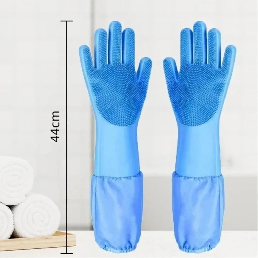 Guanti in Morbido Silicone per la Toelettatura degli Animali Domestici, Anti-Morso, Allungati, per il Bagno di Cani e Gatti, Guanto per Massaggio e Rimozione Peli