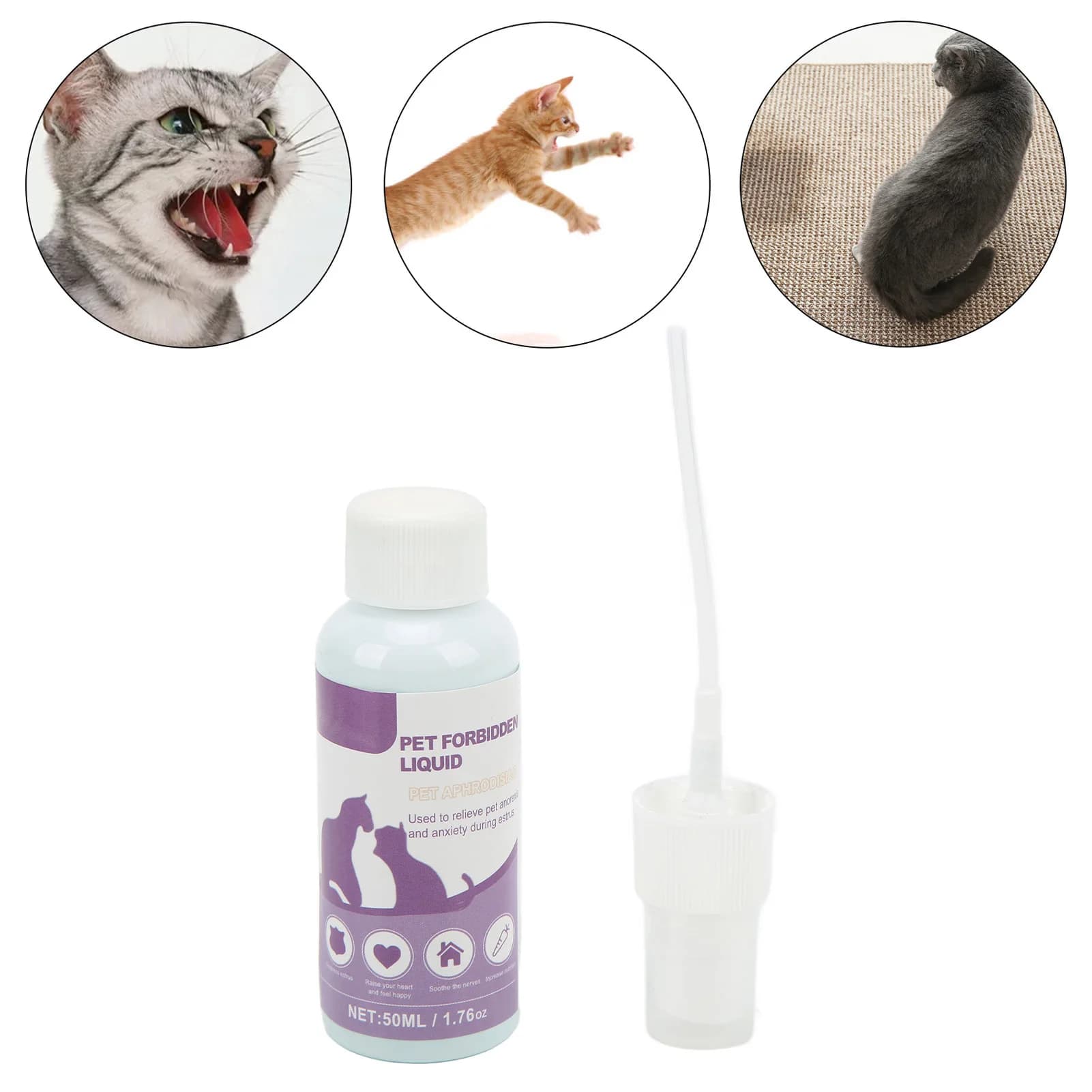 Pet Spray calmante Pet Supplies animali domestici feromone Spray calmante migliora l'agitazione dell'estro Spray per alleviare l'ansia dell'animale domestico per gatti cani 50ml