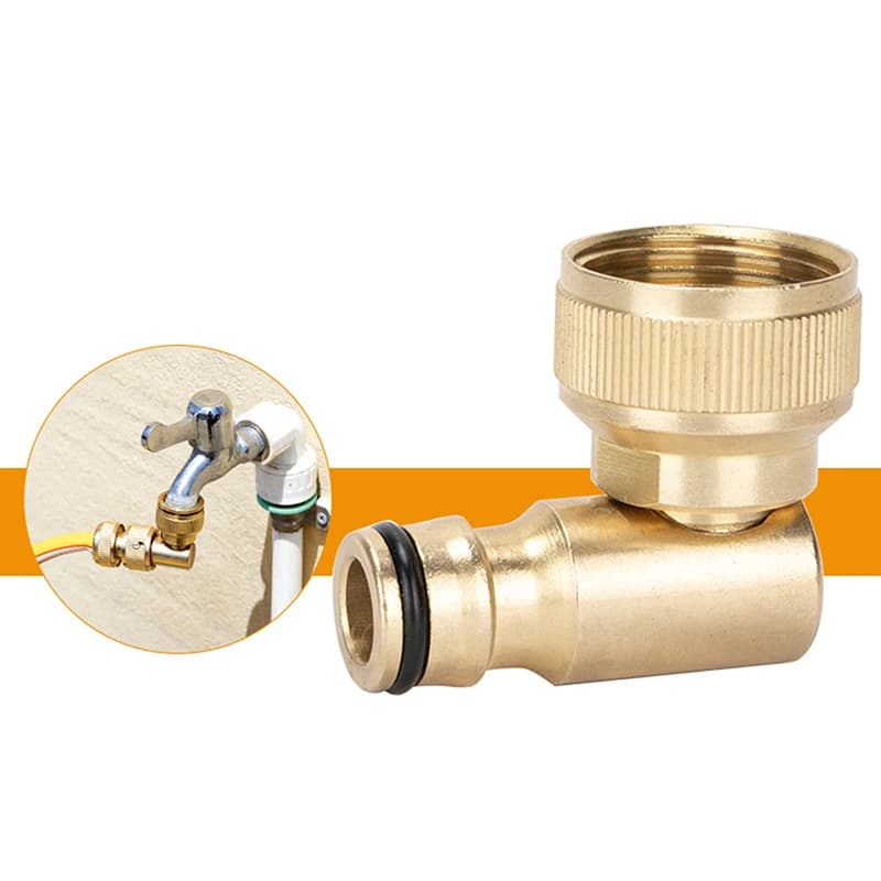 Connettore Girevole per Tubo da Giardino BSP da 3/4 di Pollice, Adattatore a Gomito per Avvolgitubo a Connessione Rapida, Raccordo per Rubinetto Esterno per Tubi dell'Acqua
