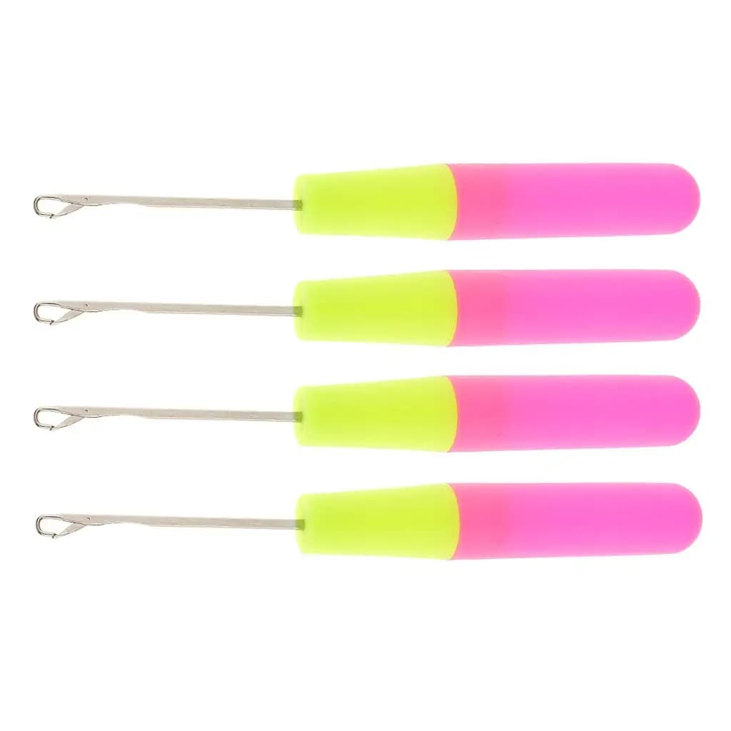 Set di 4 aghi per tessitura con gancio per chiusura per dreadlock, per parrucche, intrecciare i capelli