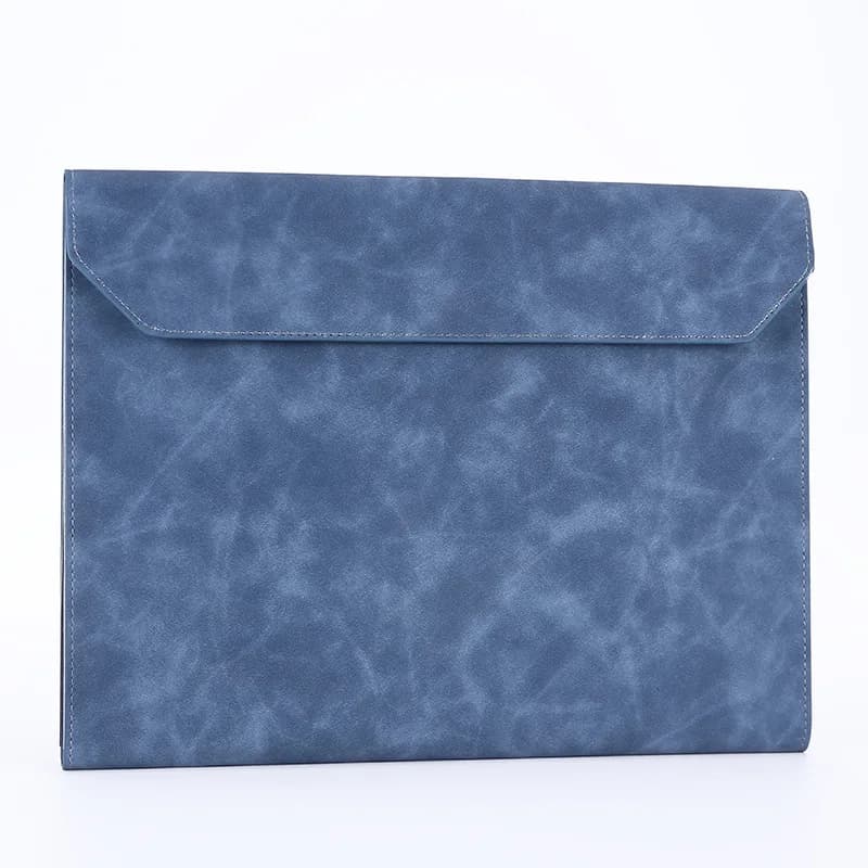 Thickened A4 PU Leather Business Briefcase File Folder Print Pattern Logo School Office Storage Organizer