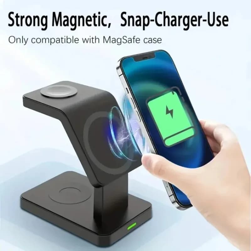 Caricatore Wireless Magnetico 3 in 1, Stazione di Ricarica Rapida per Magsafe iPhone 17 16 15 14 Pro Max, Apple Watch 1-8, AirPods