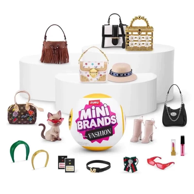 Mini Brands Giocattoli in Capsule, Serie Moda, Scarpe, Cappelli, Borse, Scatola Sorpresa, Mini Figure, Accessori, Giocattoli da Collezione