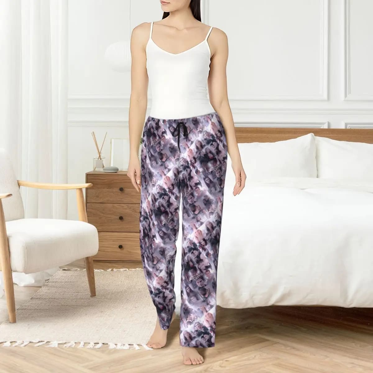 Personalized pajamas pants The Vampire Diaries Women's elasticated night pants with pockets