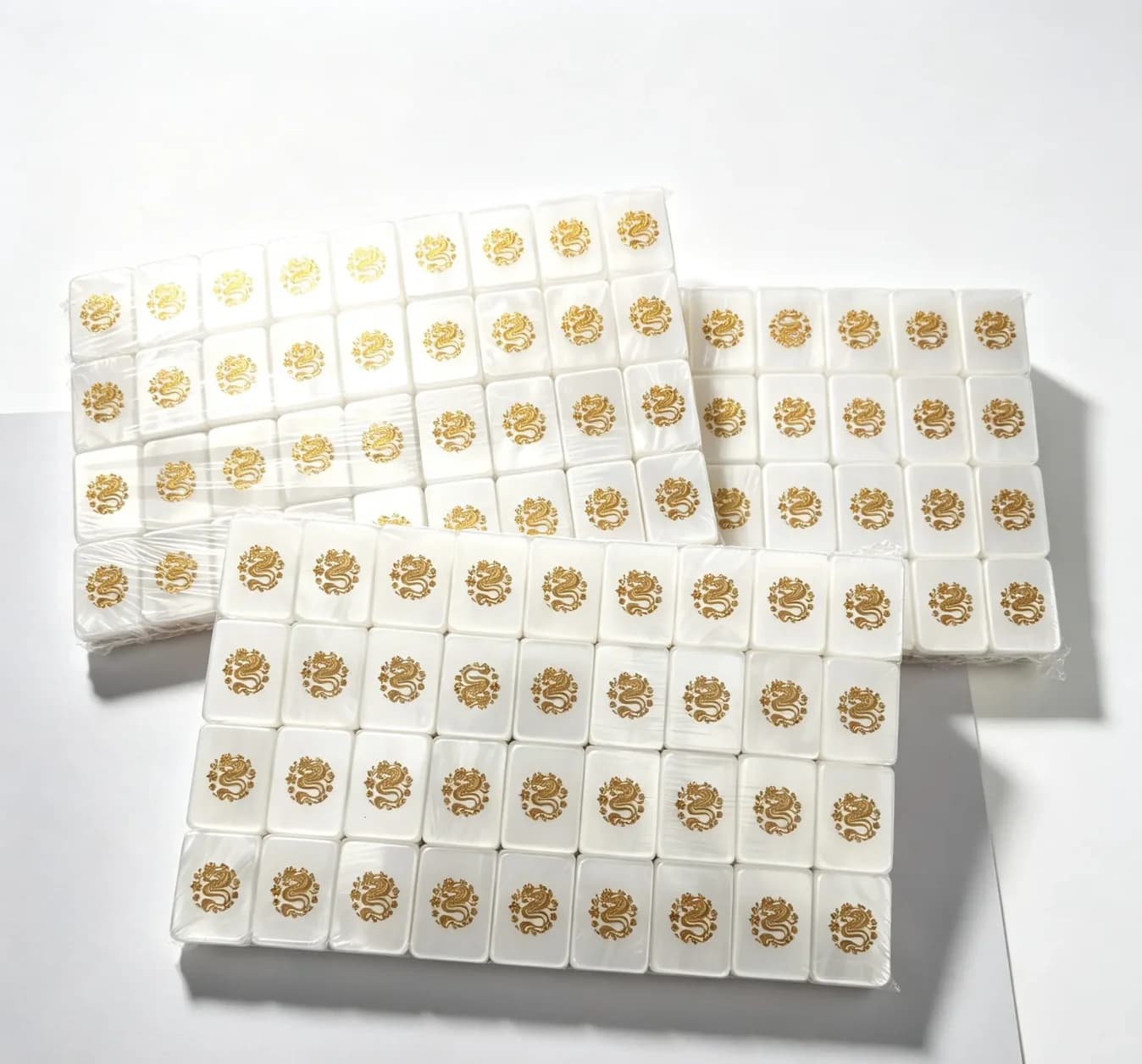 XTY Pink Gold Pearl Acrylic American Mahjong Tiles 160Pcs Double Sided Engraved Luxury Mahjong Set Family Gathering Leisure