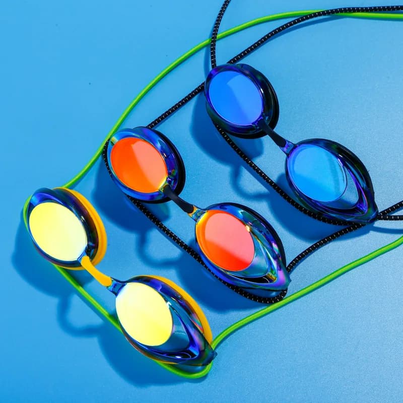 Occhialini da Nuoto Anti-Perdita d'Acqua con Visione Completa, Design Unisex Regolabile in Silicone, Occhiali Professionali per Nuoto e Surf ad Angolo Ampio