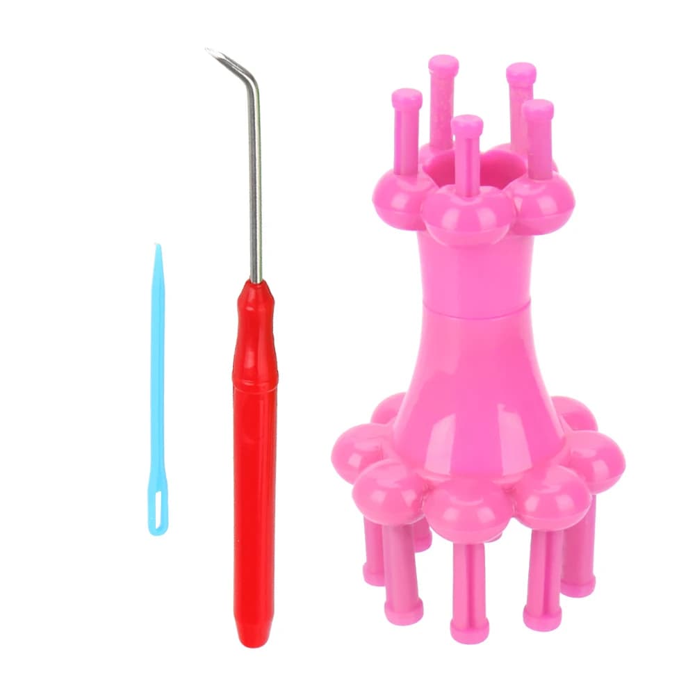 Hand Craft Tool Knitter 1 Set Spool Loom Knitting Doll DIY Weaving Tool Double Head Alternative Flower Arranger