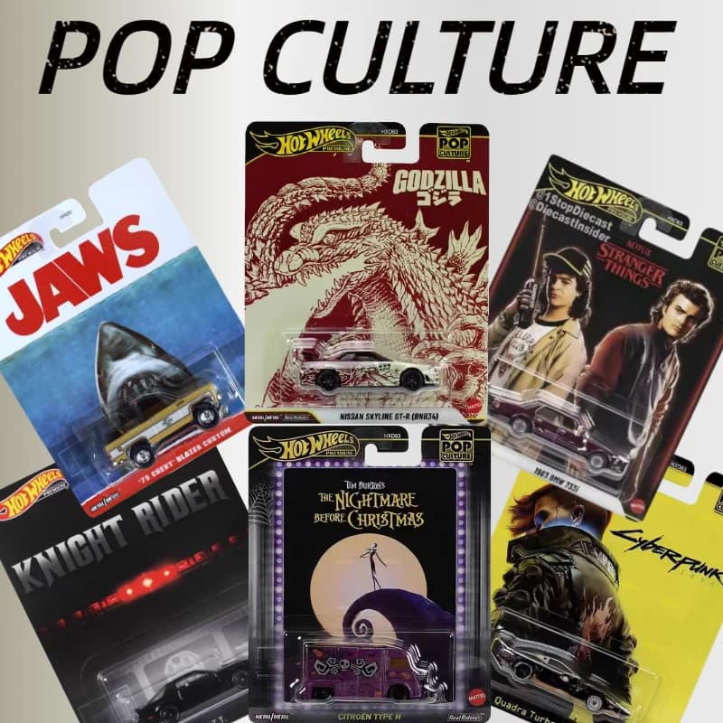 New Hot Wheels HXD63 Collezione di cultura pop Serie Stranger Things Godzilla Ritorno al futuro Collezione Forza Matrix Giocattoli Auto