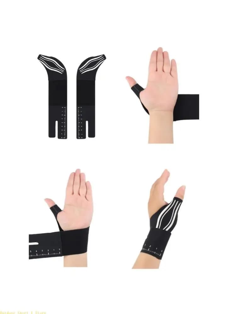 A0KA Manicotto flessibile per protezione del polso per l'allenamento quotidiano per prevenzione degli infortuni pollice