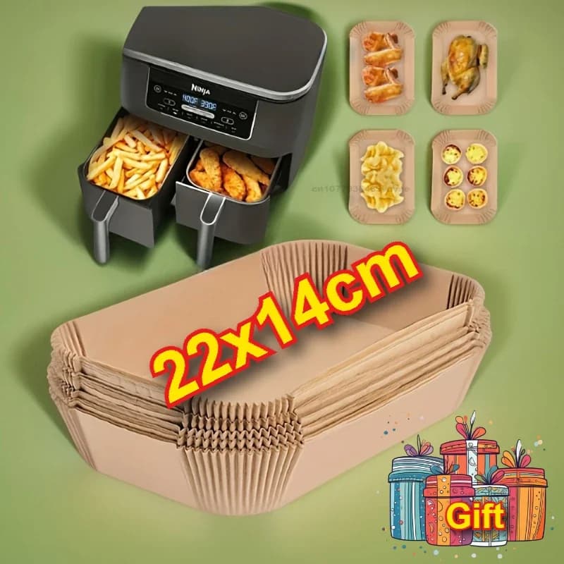 50-500 pcs Use And Drop Paper Air Fryer Rectangle Kitchen Cooking Airfryer Zerbino Oilproof Micro-wave Barbecue Oven Card Accessories