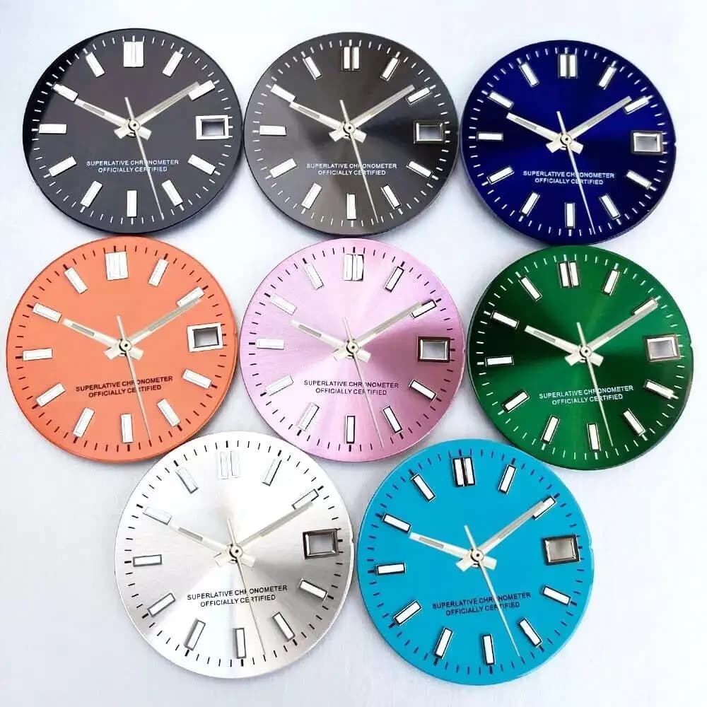 MOD Sterile 29mm Dial Watch Hands Luminous Set Black Blue Silver Orange Suitable NH35 NH36 Movement Men's Watch Accessories Part