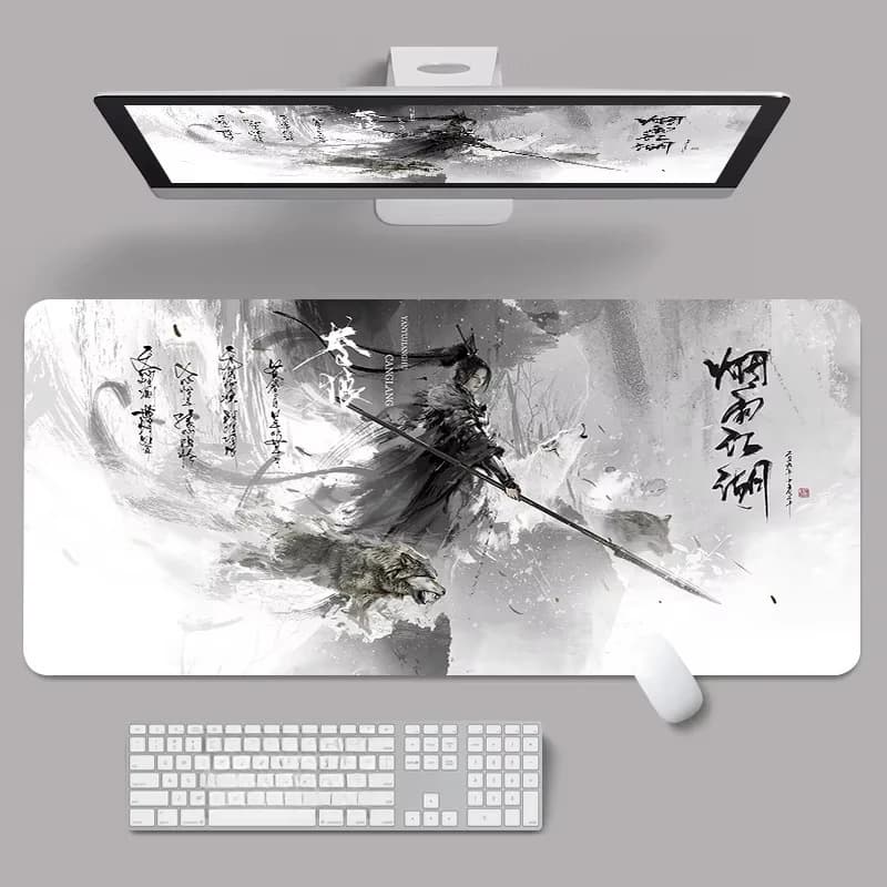 Tappetino per Mouse in Stile Cinese, Grande Mousepad per Gamer, Tappetino per Tastiera XXL, Tappetini per Mouse 90x40cm, Tappetino da Scrivania in Gomma
