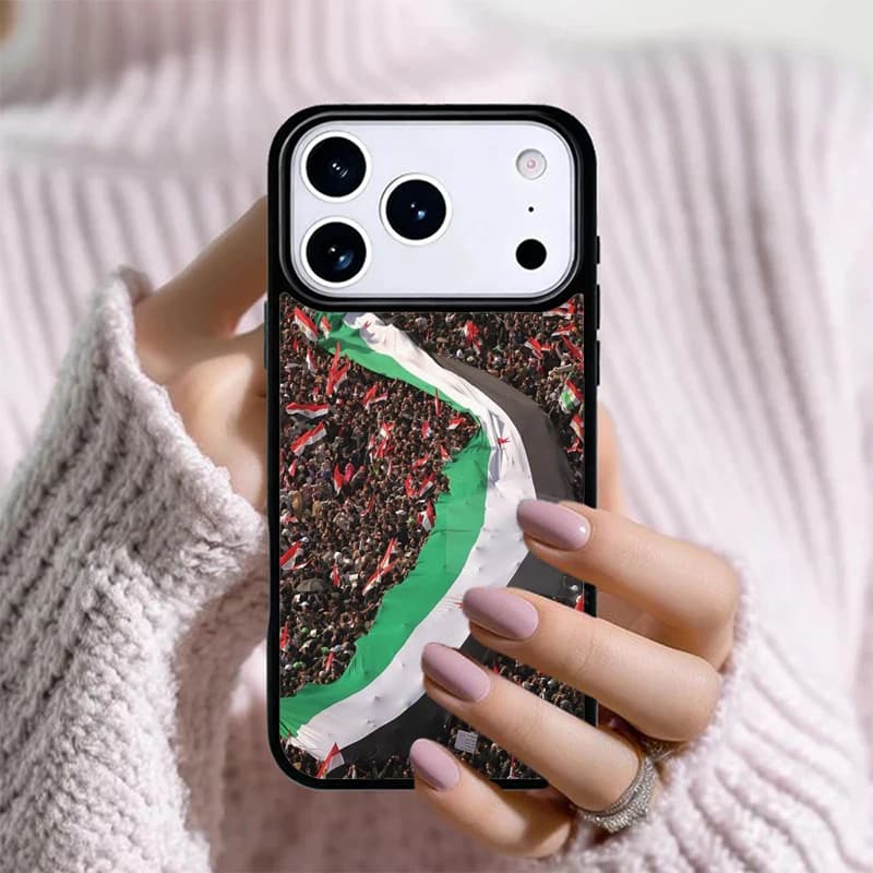 Cover Morbida Antiurto in Silicone con Bandiera della Rivoluzione Siriana per iPhone 17 16 Pro Max 15 14 Pro 11 12 13 XR XS 6 7 8 Plus
