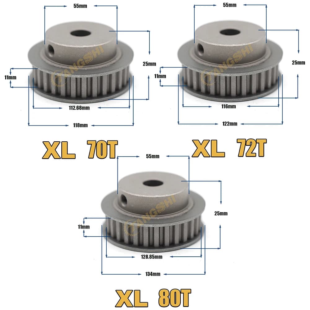 XL 70 Teeth 72 Teeth 80 Teeth Timing Pulley Bore 8mm to 30mm Width10/13mm Synchronous Belt Pulley XL 70 T 72 T 80 T Timing Pulle