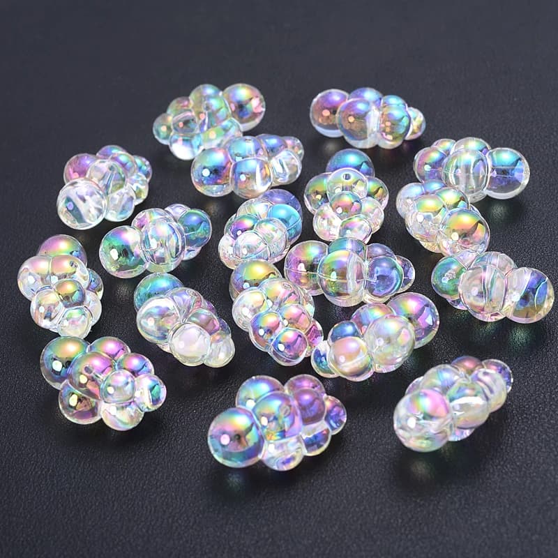 20/30 pezzi AB perline acriliche a forma di nuvola colorata per artigianato di moda giocattoli per bambini braccialetto di gioielli perline massaggiagengive accessori