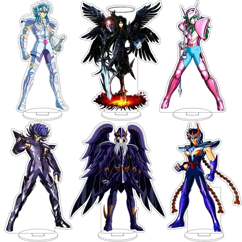 16CM Anime Saint Seiya Shiryu Seiya Shun Shaka Aries no Muu Saga Kido Saori Andromeda Cos Acrylic Figure Stand Gifts Ornaments