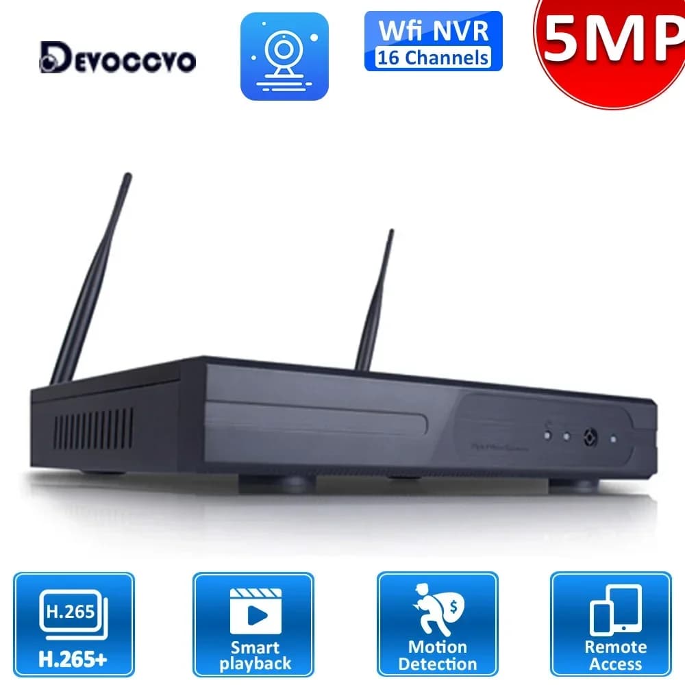 Sistema di telecamere NVR wireless 16CH H.265 5MP con rilevamento umano, configurazione di rete IP P2P e WiFi per il monitoraggio dell'app Eseecloud