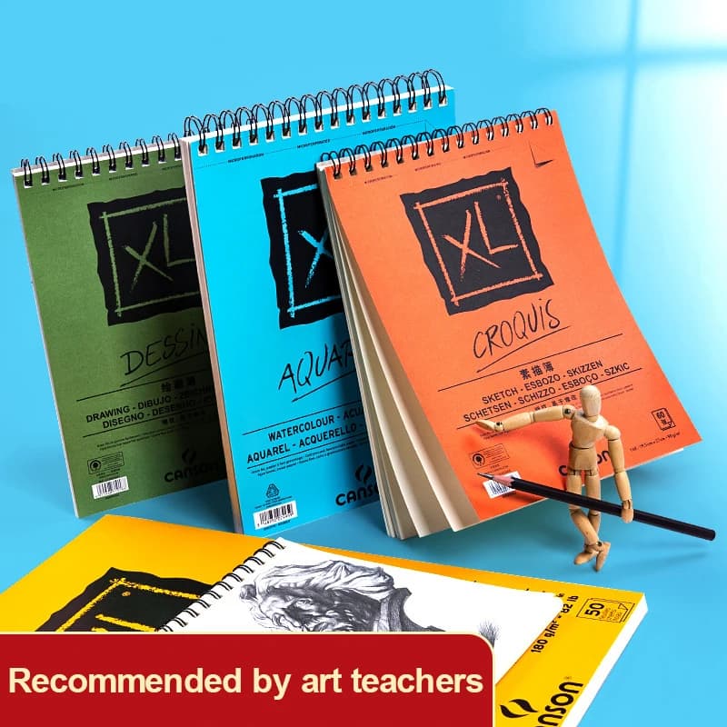 CANSON Sketchbooks Watercolor Paper 16K/32K Top Spiral Binding Artist Sketchbook Painting Drawing Writing Sketch Paper Notebook