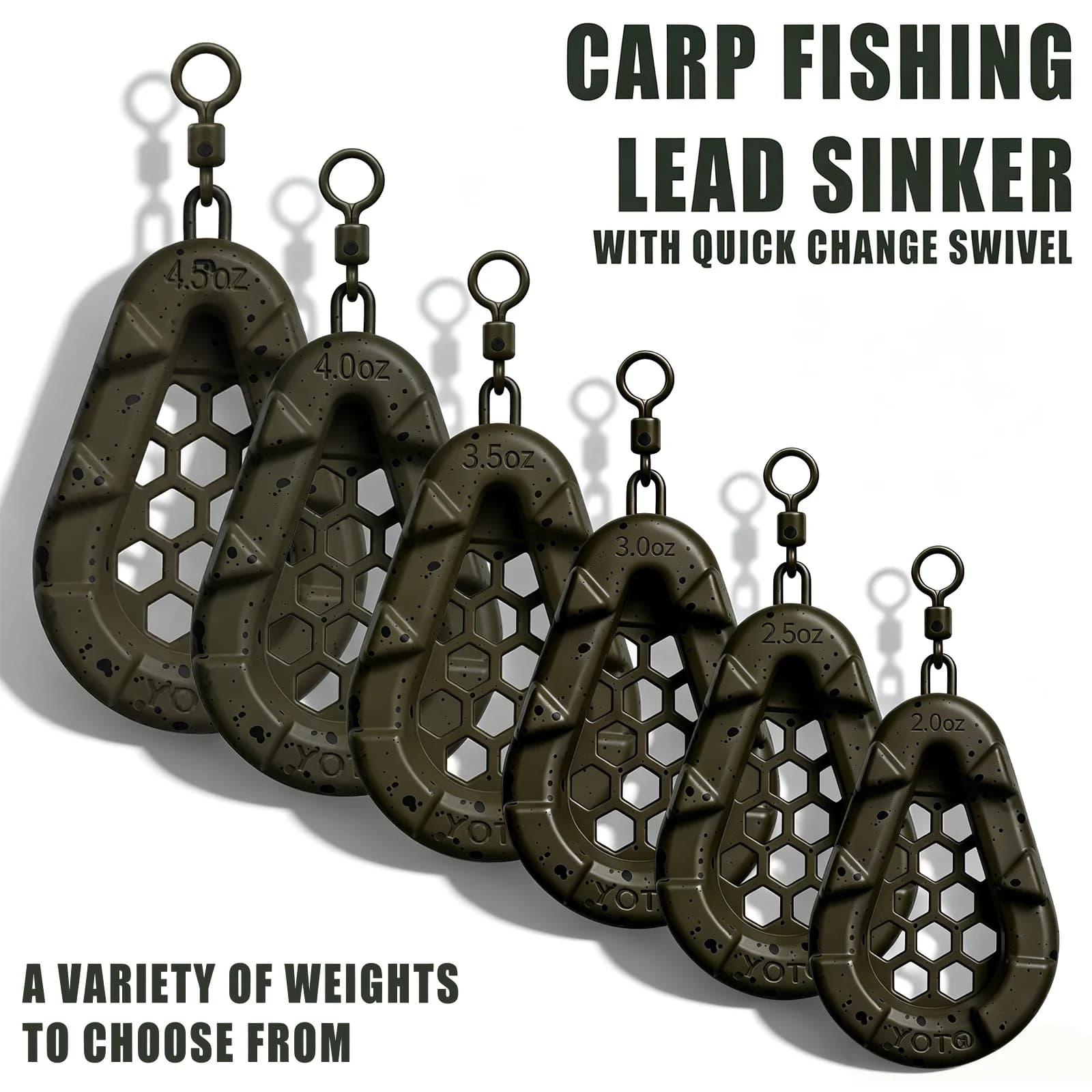 Fishing Lead Weights - Teardrop Shape with Coated Surface, Hollow Carp Weights for Slow Release Bait, Fits Any Clip, Valentine'S