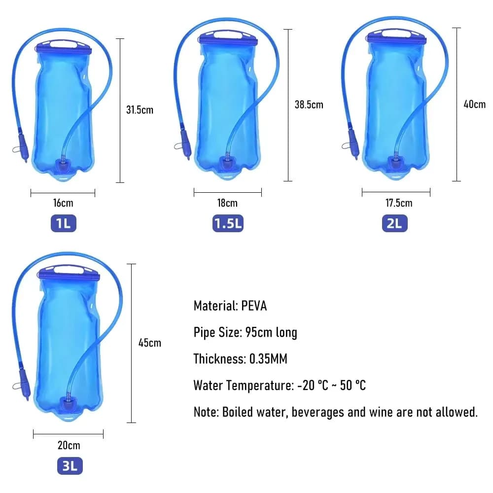 ZK20 BPA free water bladder water tank hydration pack storage bag 1L 1.5L 2L 3L