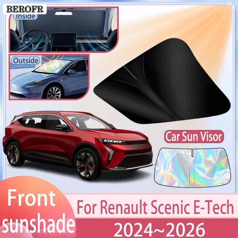 Car Sunshade For Renault Scenic E-Tech 2024 2025 2026 Front Windshield Sun Visor Cover Anti UV Protection Accessories