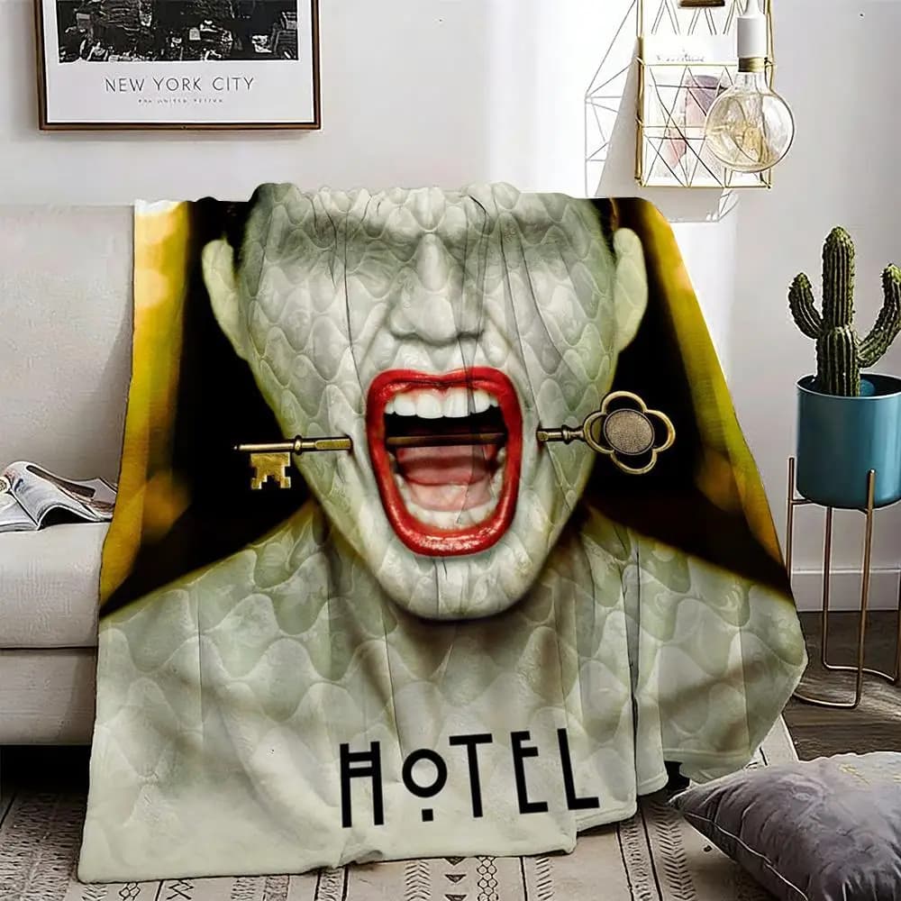 American Horror Story Throw Lightweight 240g Flannel Blanket Soft Skin-friendly for Summer Cooling